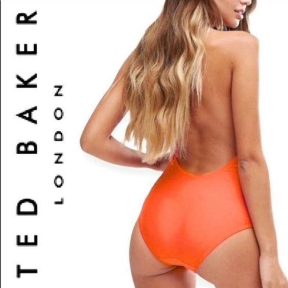 NWT TED BAKER LONDON Coral Pikaa one piece Swimsuit - Picture 2 of 7